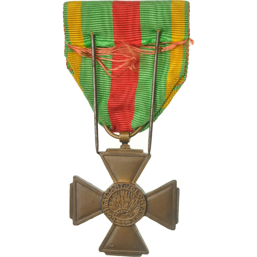 France, Croix du Combattant Volontaire, Medal, 1914-1918, Excellent Quality
