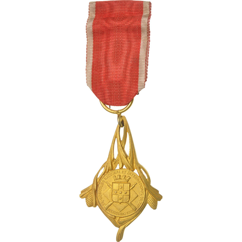 France, Concours de tir, Tourcoing, Medal, 1925, Very Good Quality, Gilt Bronze