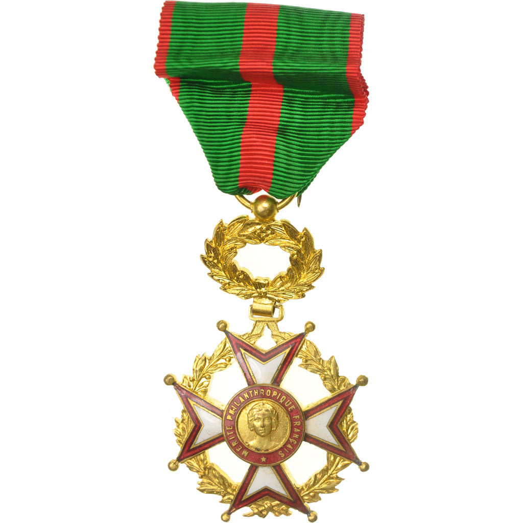 France, Mérite Philanthropique Français, Medal, Excellent Quality, Gilt