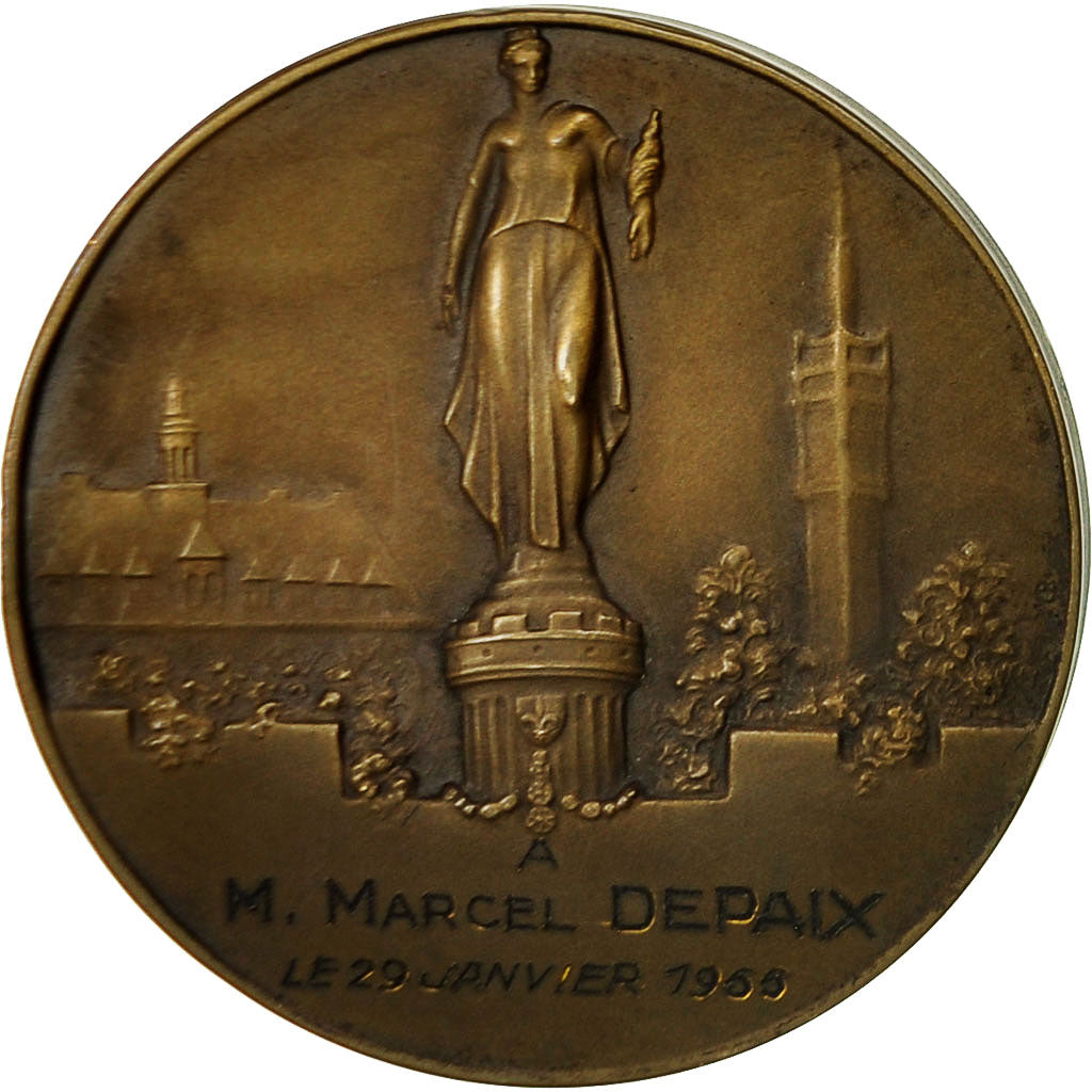 Francia, medalla, Lille a bien Mérité la Patrie, 1966, Charles, EBC+, Bronce