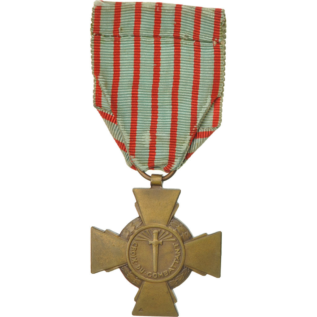 France, Croix du Combattant, Medal, 1914-1918, Very Good Quality, Bronze, 36.5