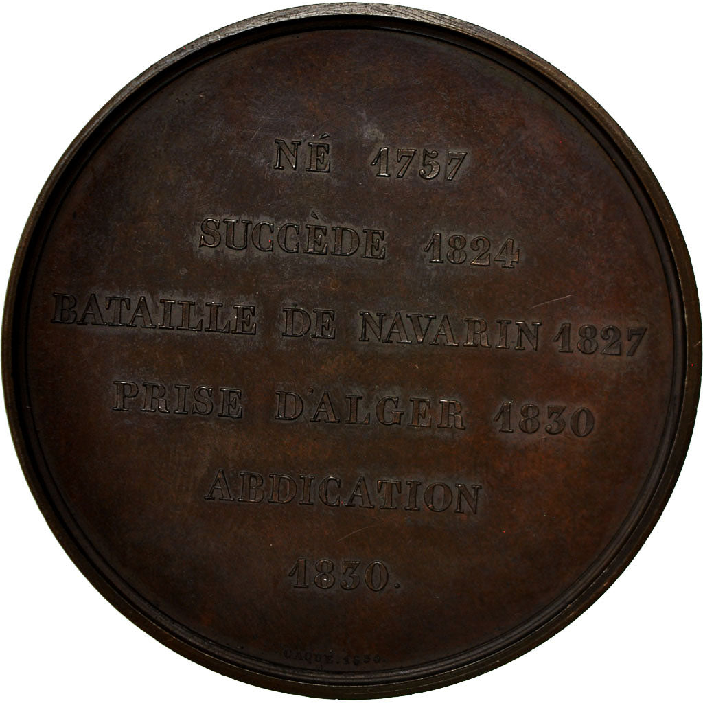 Algeria, Médaille, Charles X, Prise d'Alger, Bataille de Navarin, 1834, Caqué