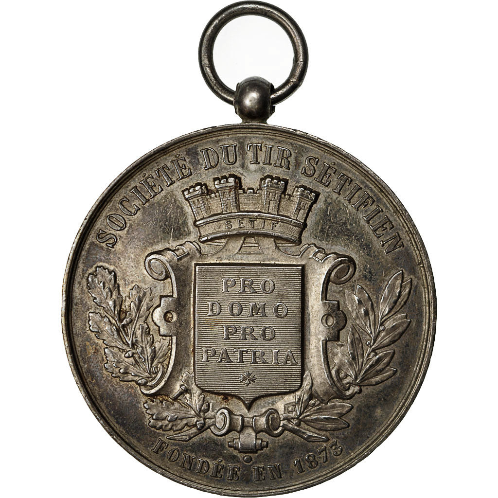 Algeria, medalla, Société de tir Sétifien, 1873, EBC, Plata