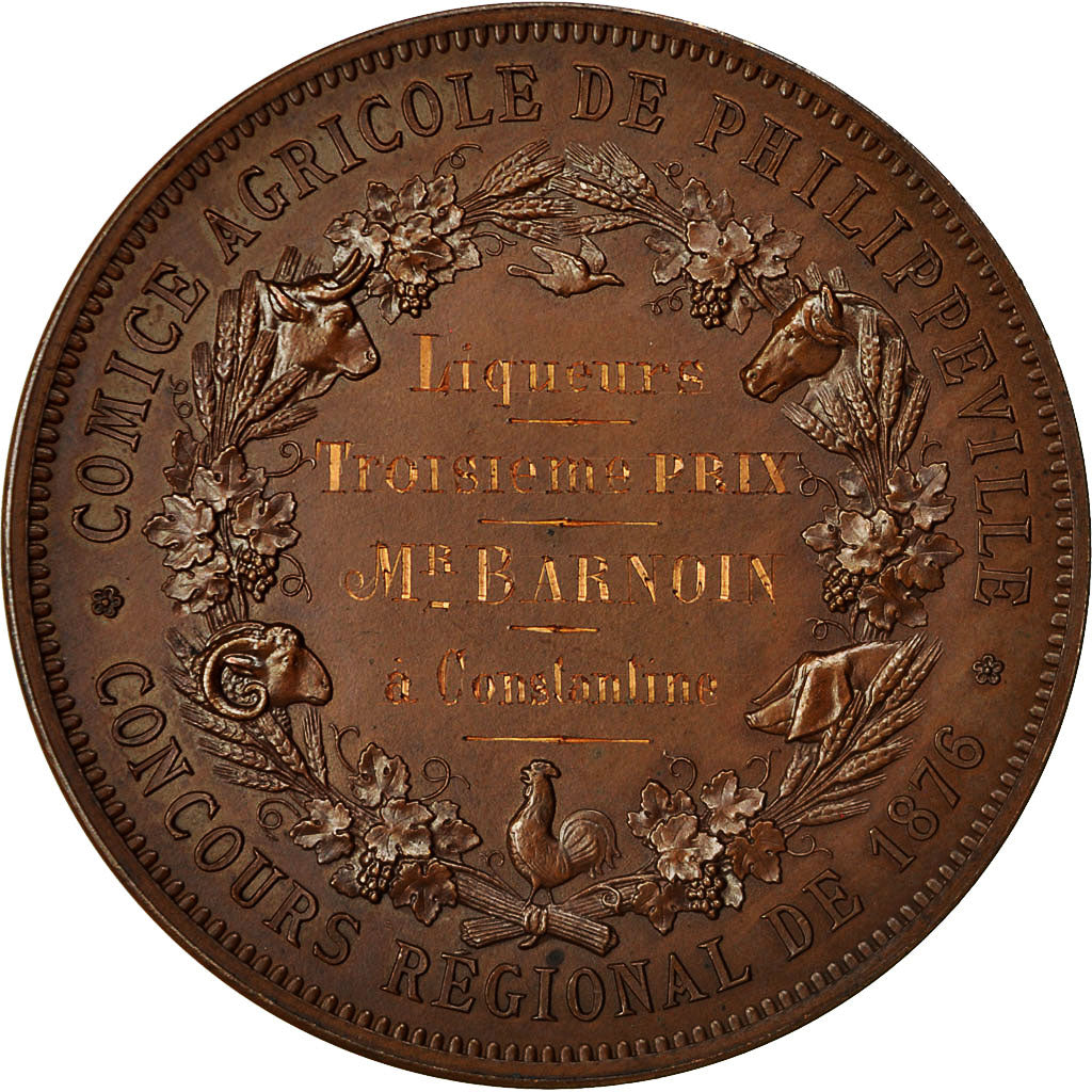 Algeria, Médaille, Comice Agricole de Philippeville, Constantine, 1876
