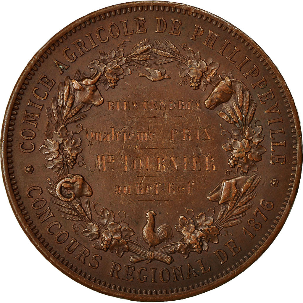 Algeria, Medal, Comice Agricole de Philippeville, Ref-Ref, 1876, Lagrange