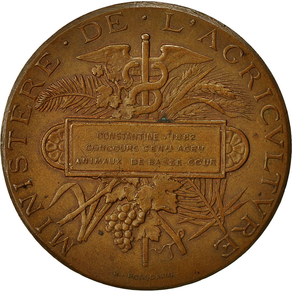 Algieria, Medal, Concours Général Agricole de Constantine, 1882, Ponscarme