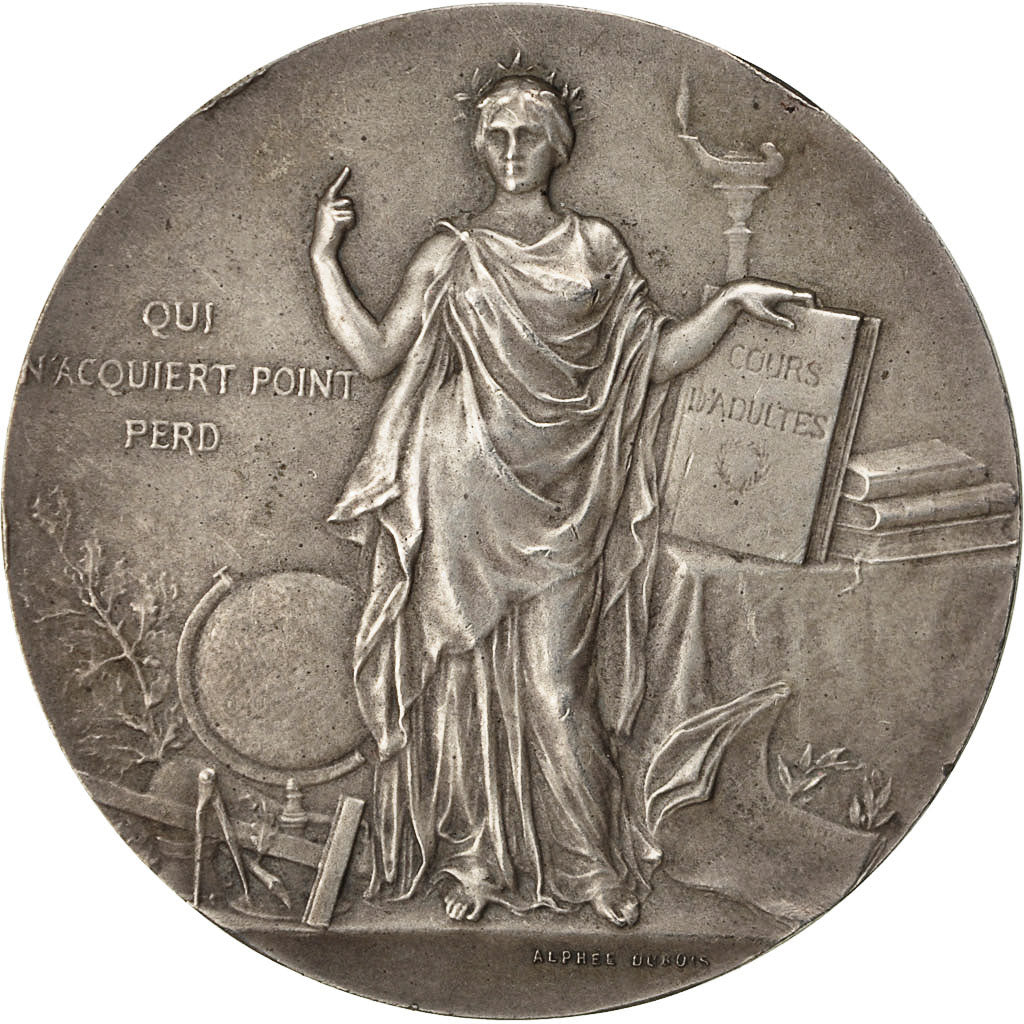 Algeria, Medal, Instruction Publique, Cours d'Adultes à Oran, 1904, Dubois.A