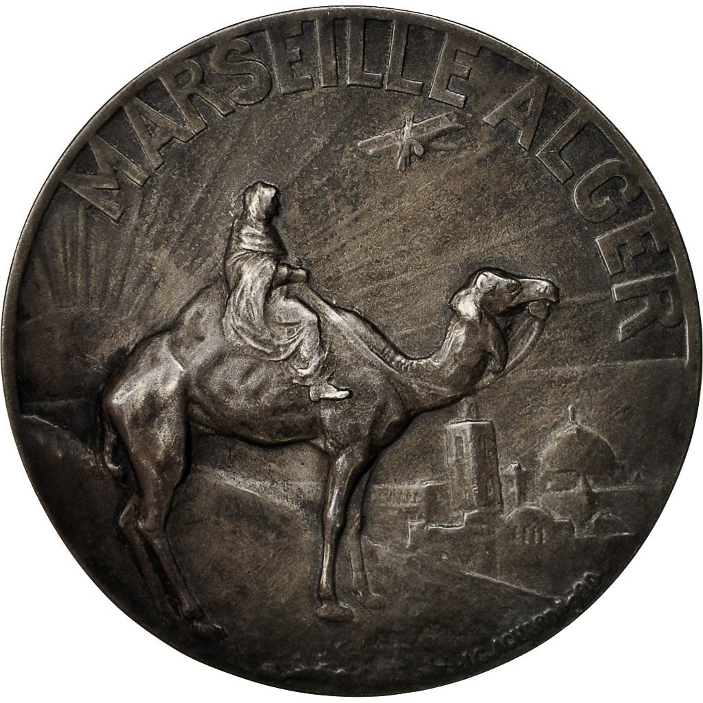 Algieria, Medal, Aviation, Premier Voyage Alger-Marseille, Coli-Roget, 1920