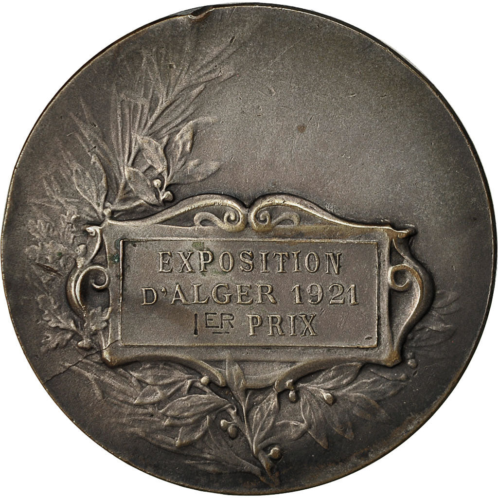 Algeria, Medal, Exposition d'Alger, 1921, Rasumny, EF(40-45), Silvered bronze