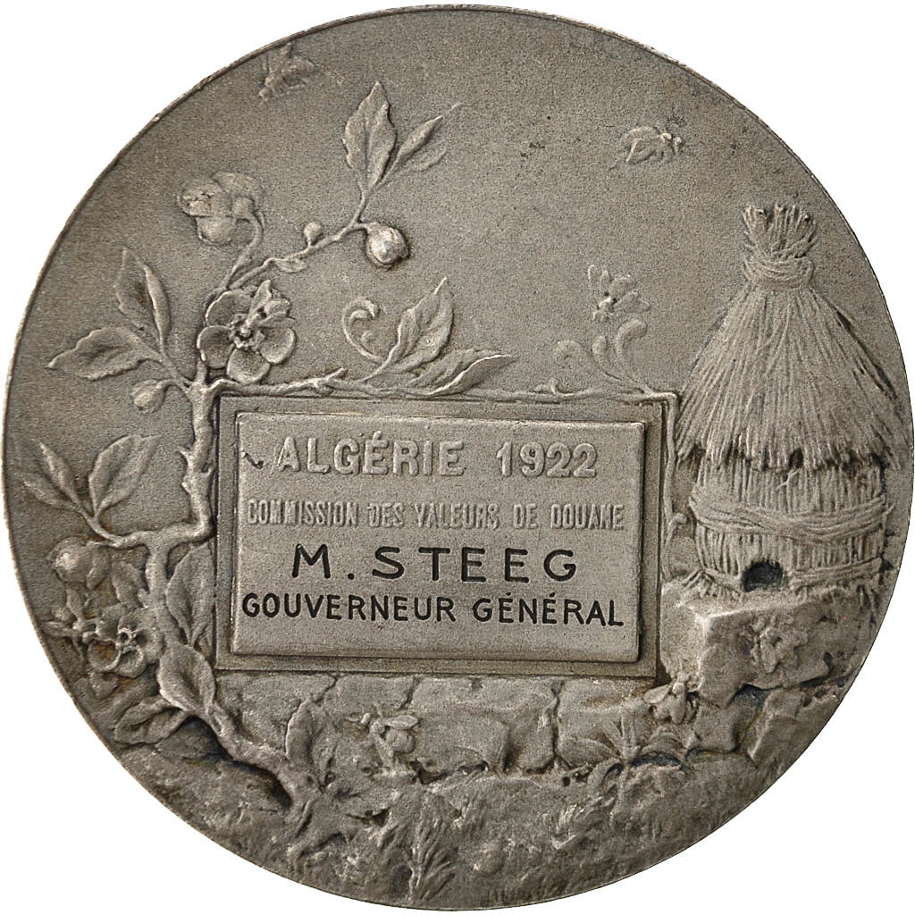 Algeria, Medal, Commission des Valeurs de Douanes, Gouverneur Général, 1922