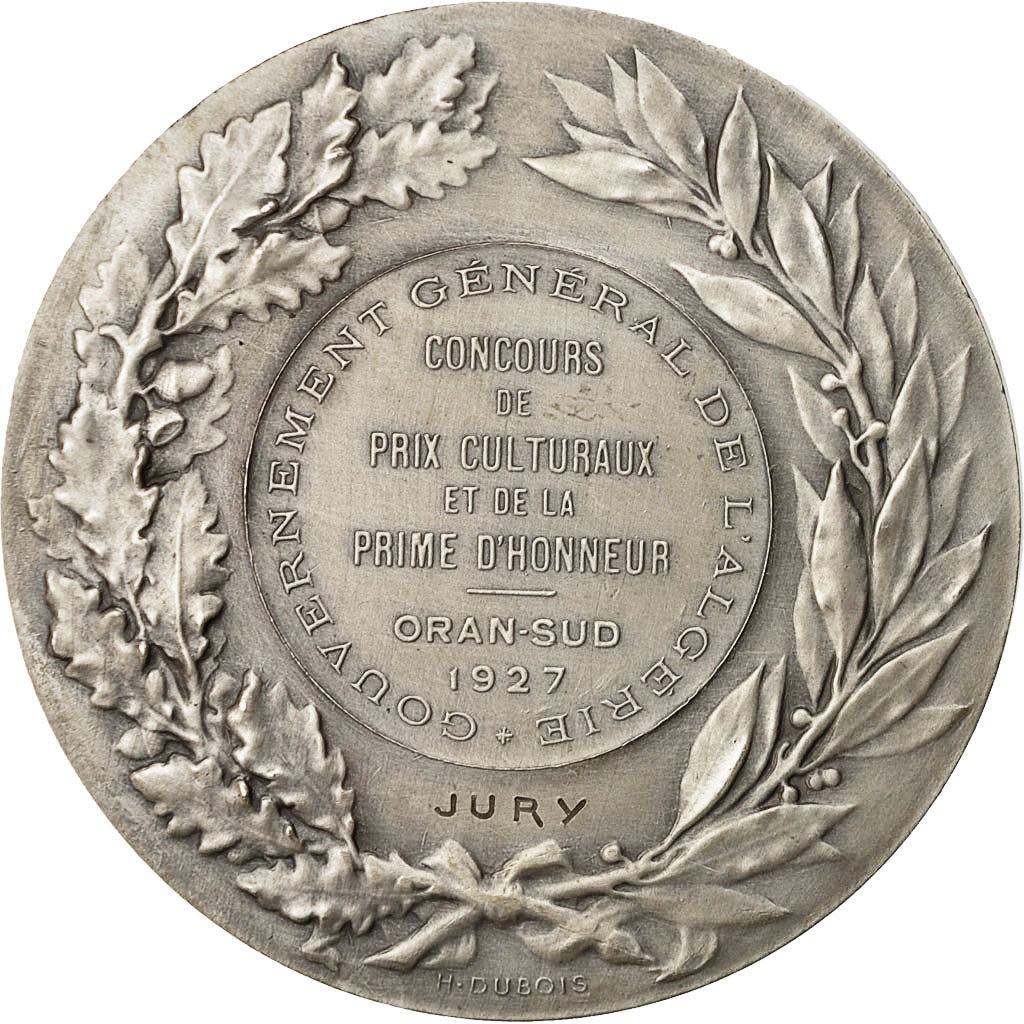 Algeria, Medaille, Gouvernement Général de l'Algérie, Oran Sud, 1927