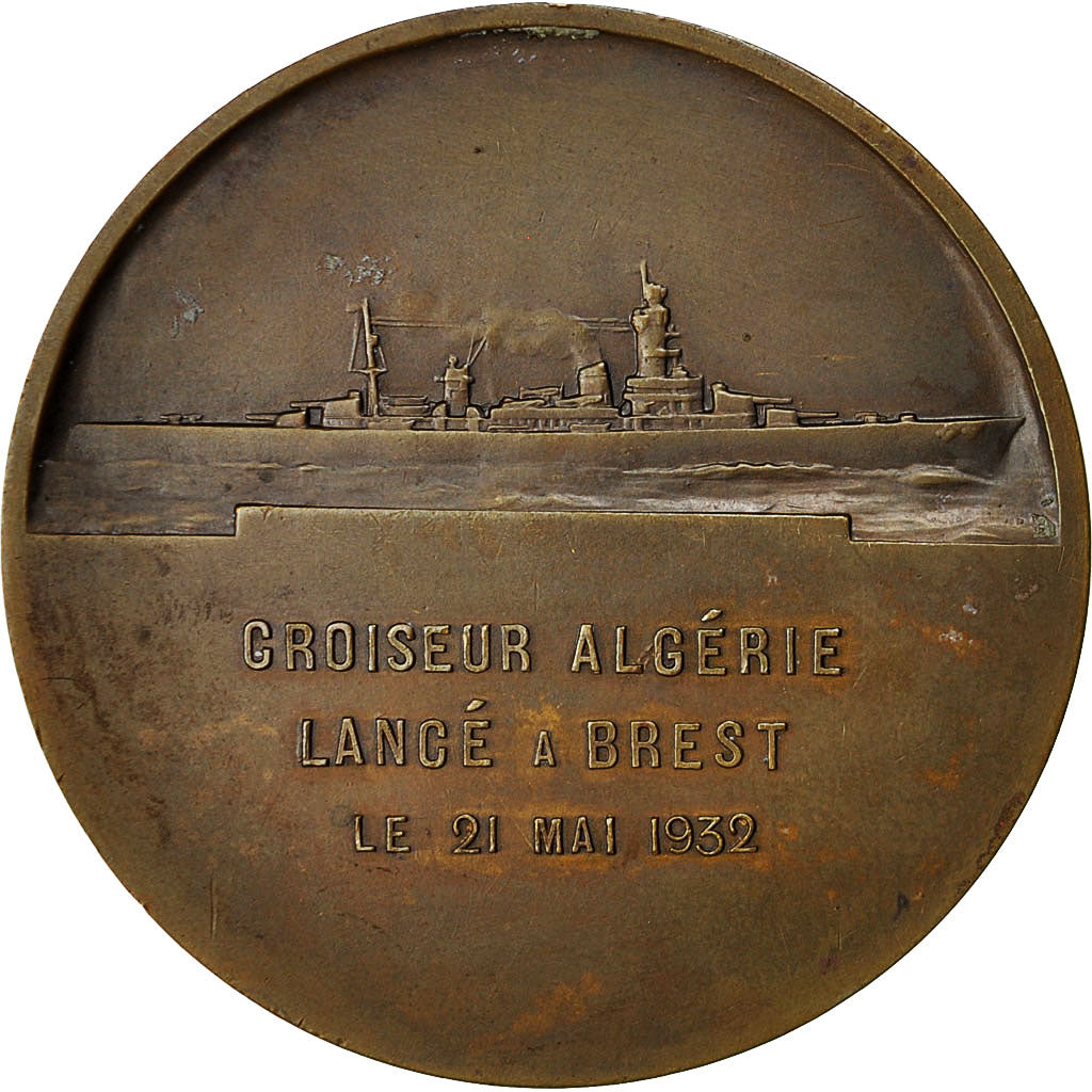 Algeria, Médaille, Lancement à Brest du Croiseur 