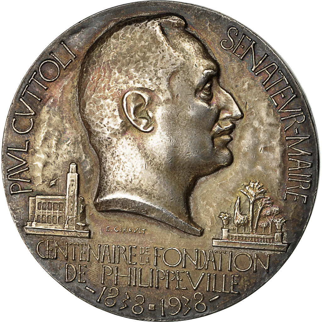 Algeria, Medal, Centenaire de la Fondation de Philippeville, 1938, Girault