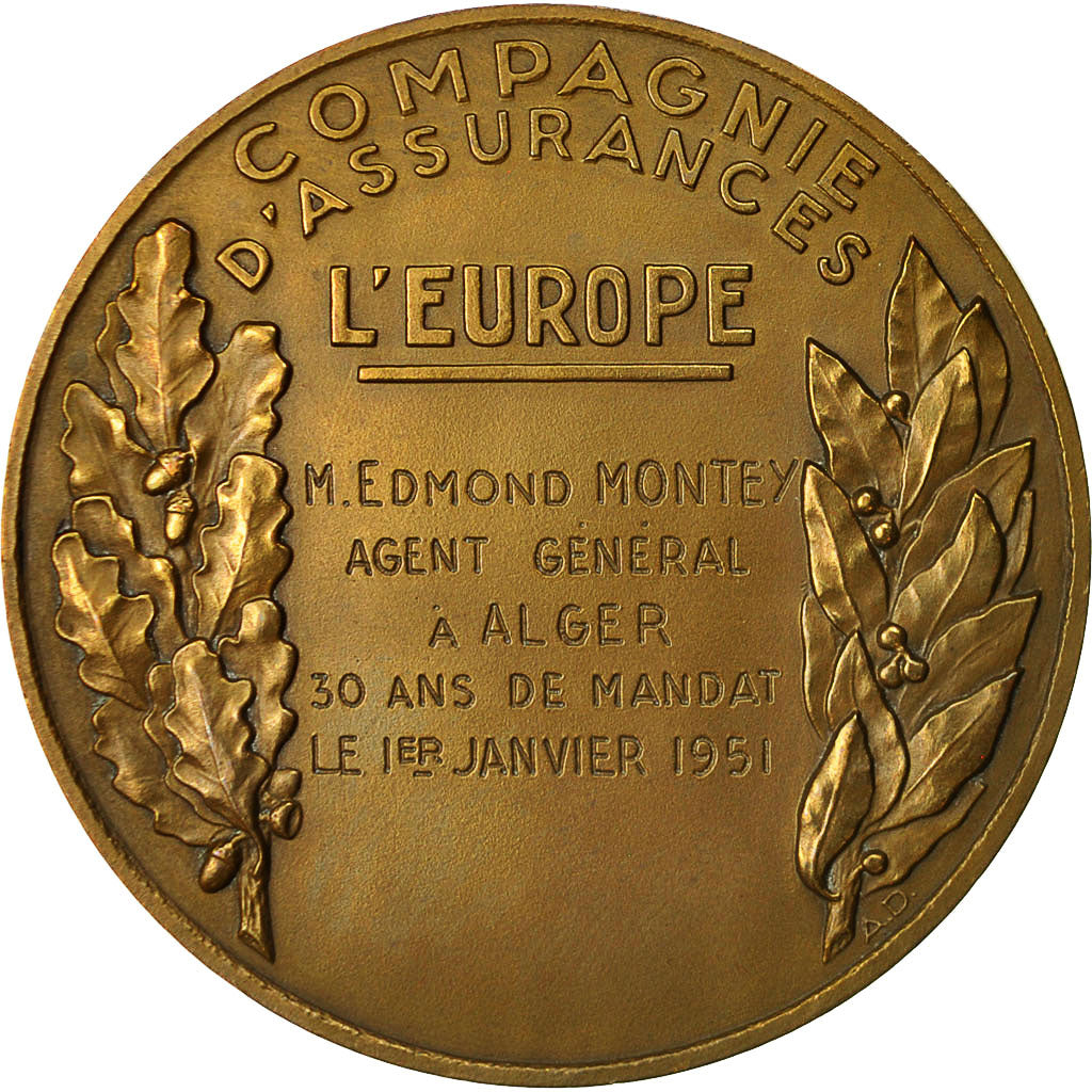 Algieria, Medal, Compagnie d'Assurances 