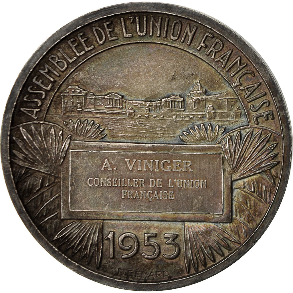 Algeria, medaglia, Assemblée de l'Union Française, 1953, Albert David, SPL-