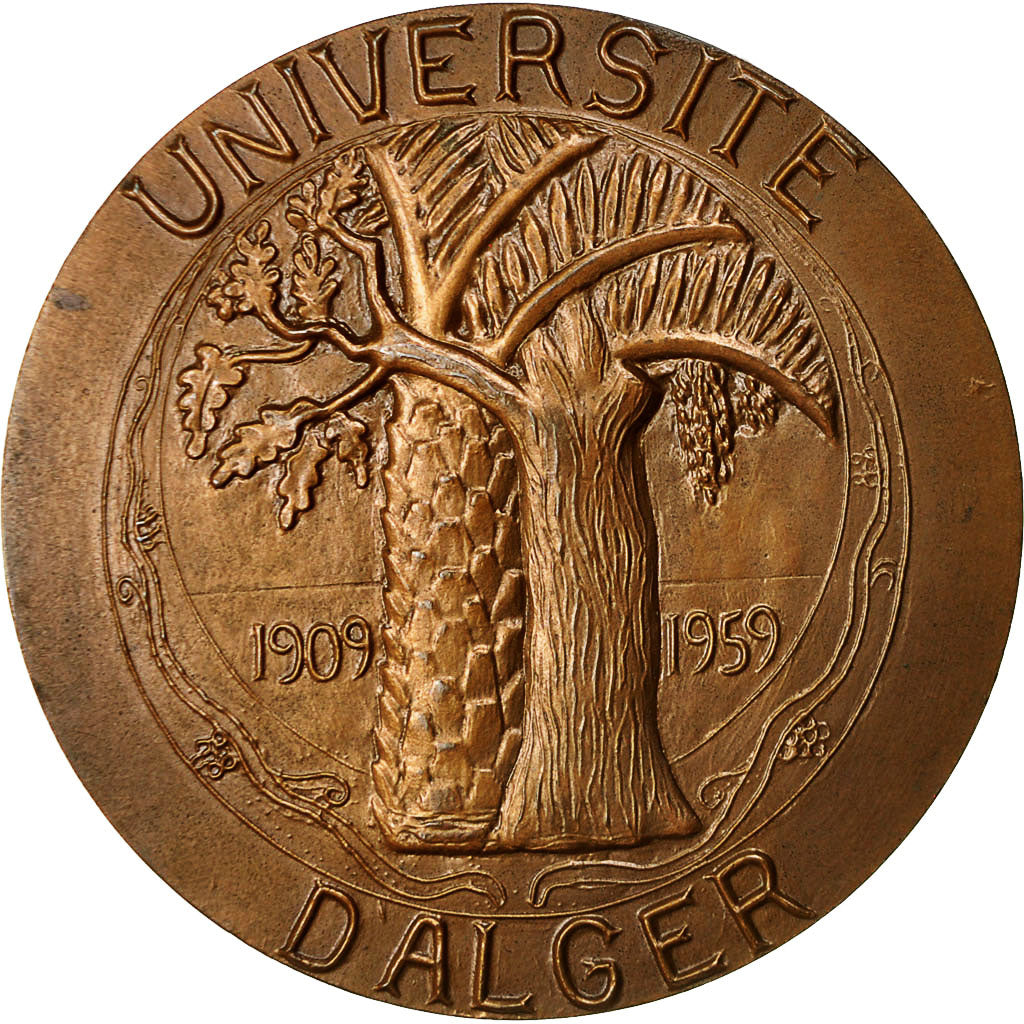 Algeria, Medal, Université d'Alger, 1959, Belmondo, AU(55-58), Bronze