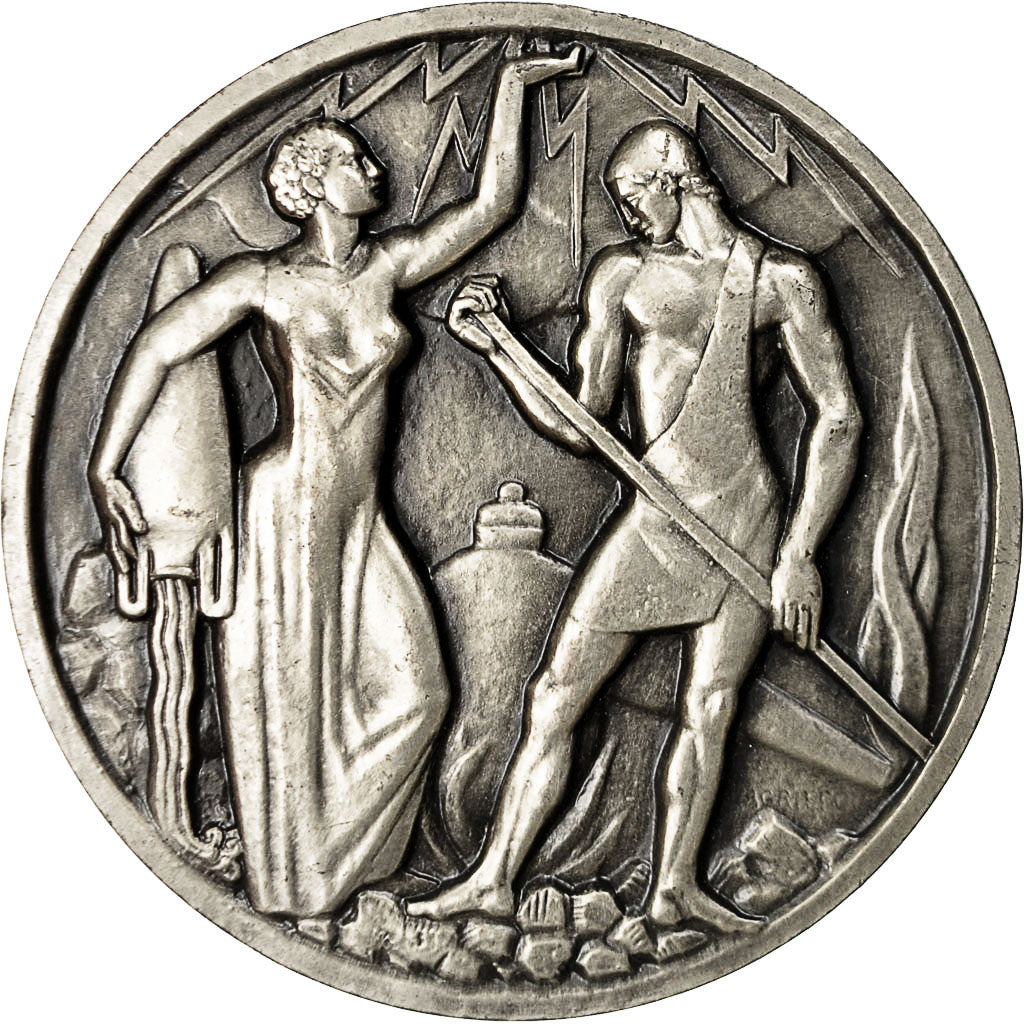 Algeria, Médaille, Electricité et Gaz d'Algérie, Lagriffoul, SUP, Argent