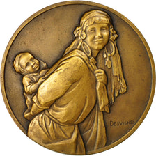 Algerije, Medaille, Femme Kabyle, Desvignes, PR, Bronze