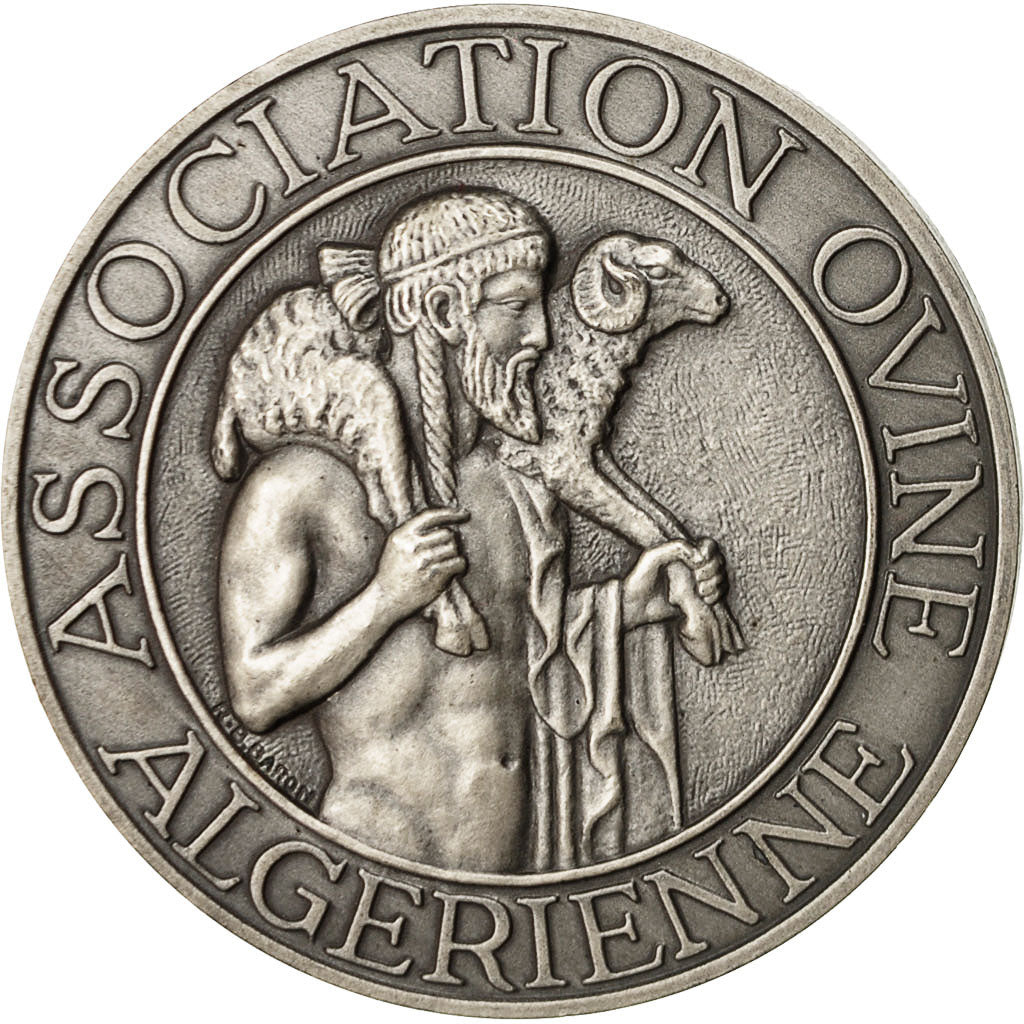 Algeria, Medal, Association Ovine Algérienne, Baron, MS(63), Silvered bronze