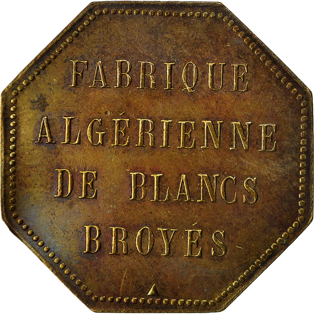 Algeria, Token, 5 Francs, Vve Cote et Cie, Fabrique de Blancs broyés