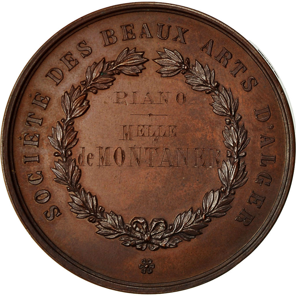 Algeria, Medal, Société des Beaux Arts d'Alger, AU(55-58), Copper