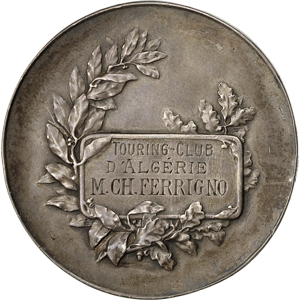Algieria, Medal, Touring Club d'algérie, Brancier, AU(50-53), Srebro