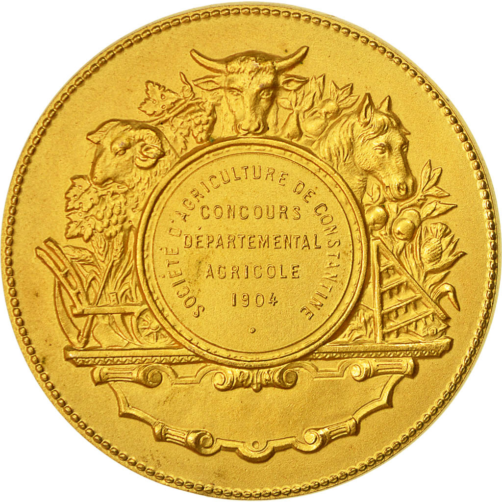 Algeria, Medal, Concours Agricole de Constantine, 1904, AU(55-58), Gilt Bronze