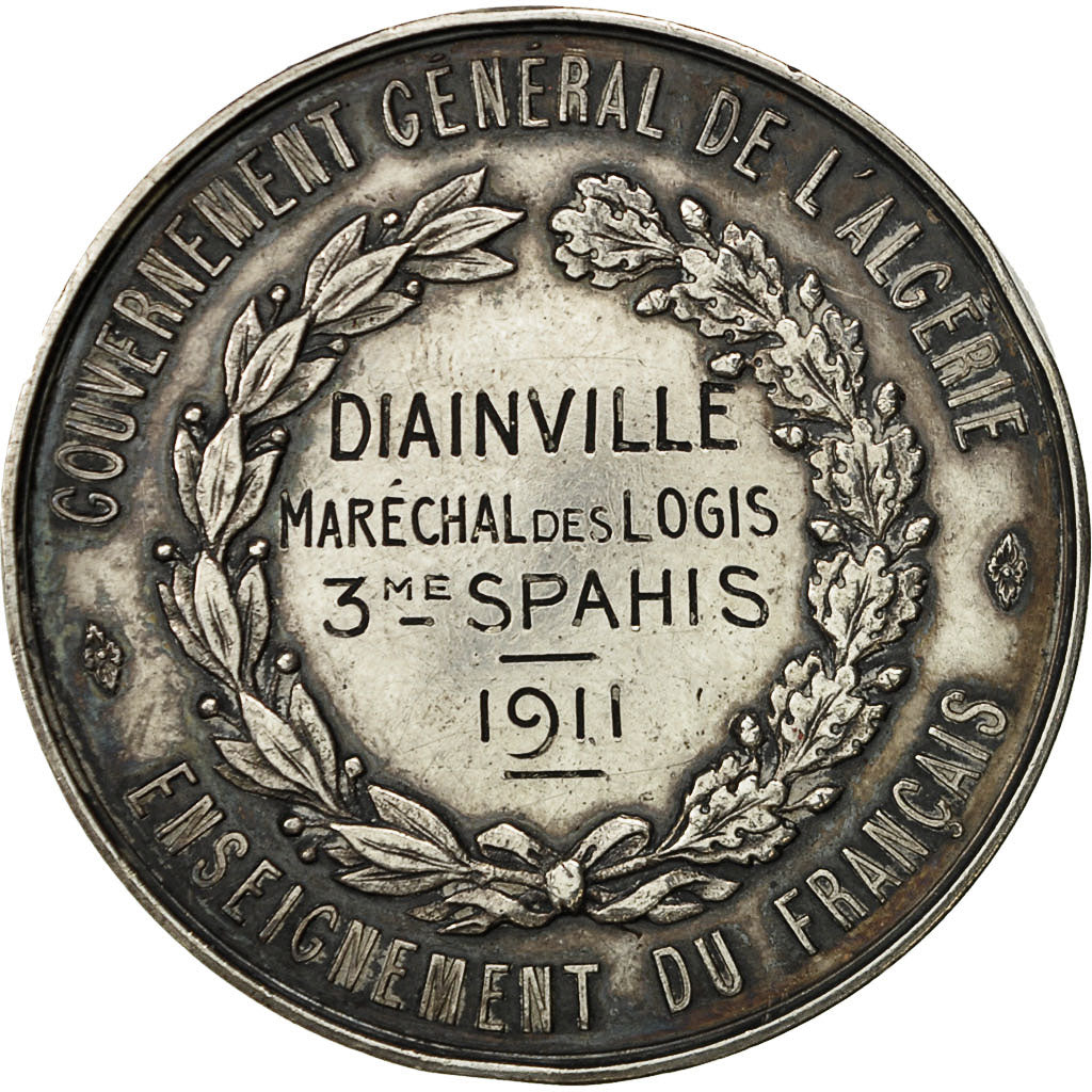 Algeria, Medal, Gouvernement Général de l'Algérie, Enseignement du Français