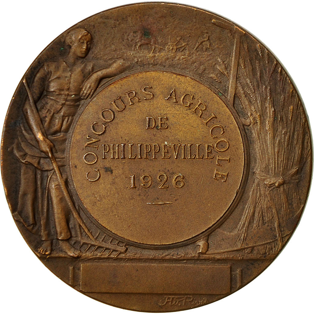 Algeria, medalla, Concours Agricole de Philippeville, 1926, Rives, MBC+, Bronce