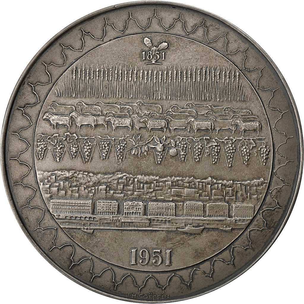 Algeria, Medaille, Centenaire de la Banque d'Algérie et de Tunisie, 1951