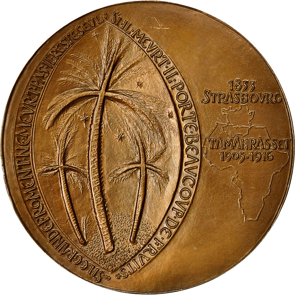 Algeria, Medal, Charles de Foucauld, Tamanrasset, 1916, Anastase, AU(55-58)