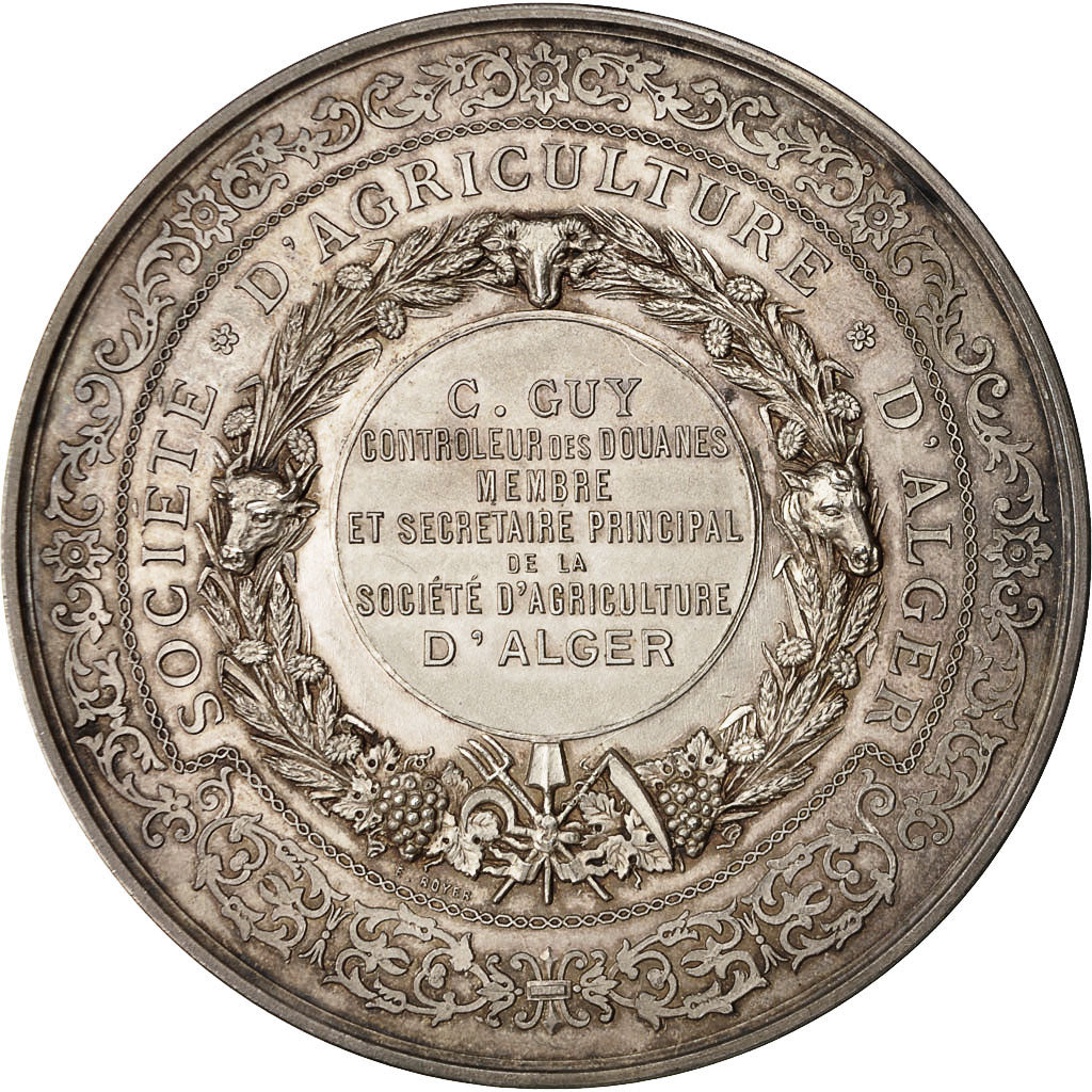 Algeria, Medal, Société d'Agriculture d'Alger, Prix Arthur Arnould, 1875