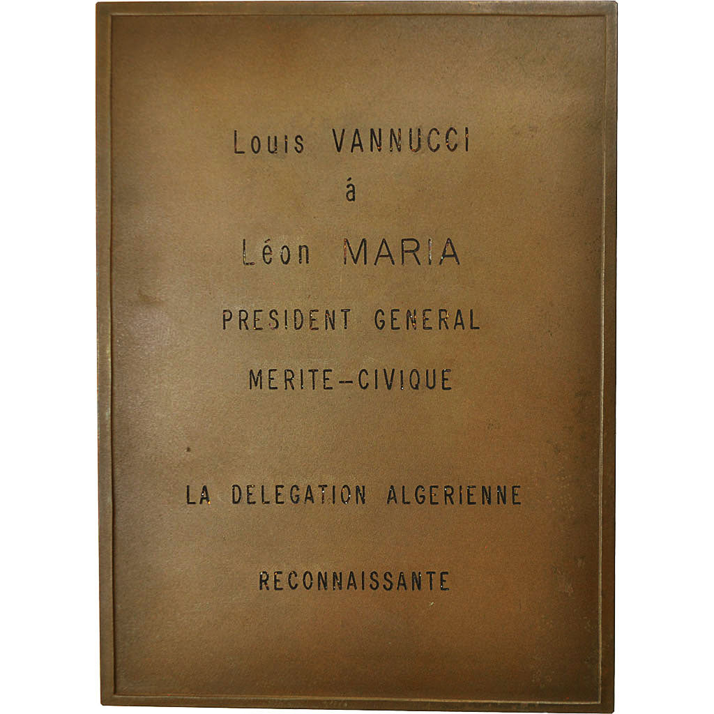 Algerije, Medaille, La Pensée, Mérite Civique, Prud'homme.G, PR, Bronze