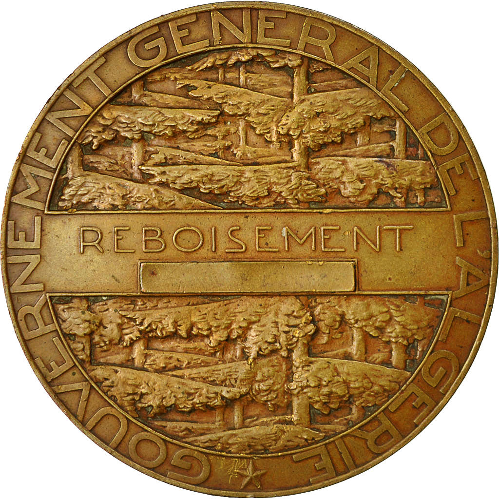 Algeria, Médaille, Gouvernement Général de l'Algérie, Reboisement, Poisson