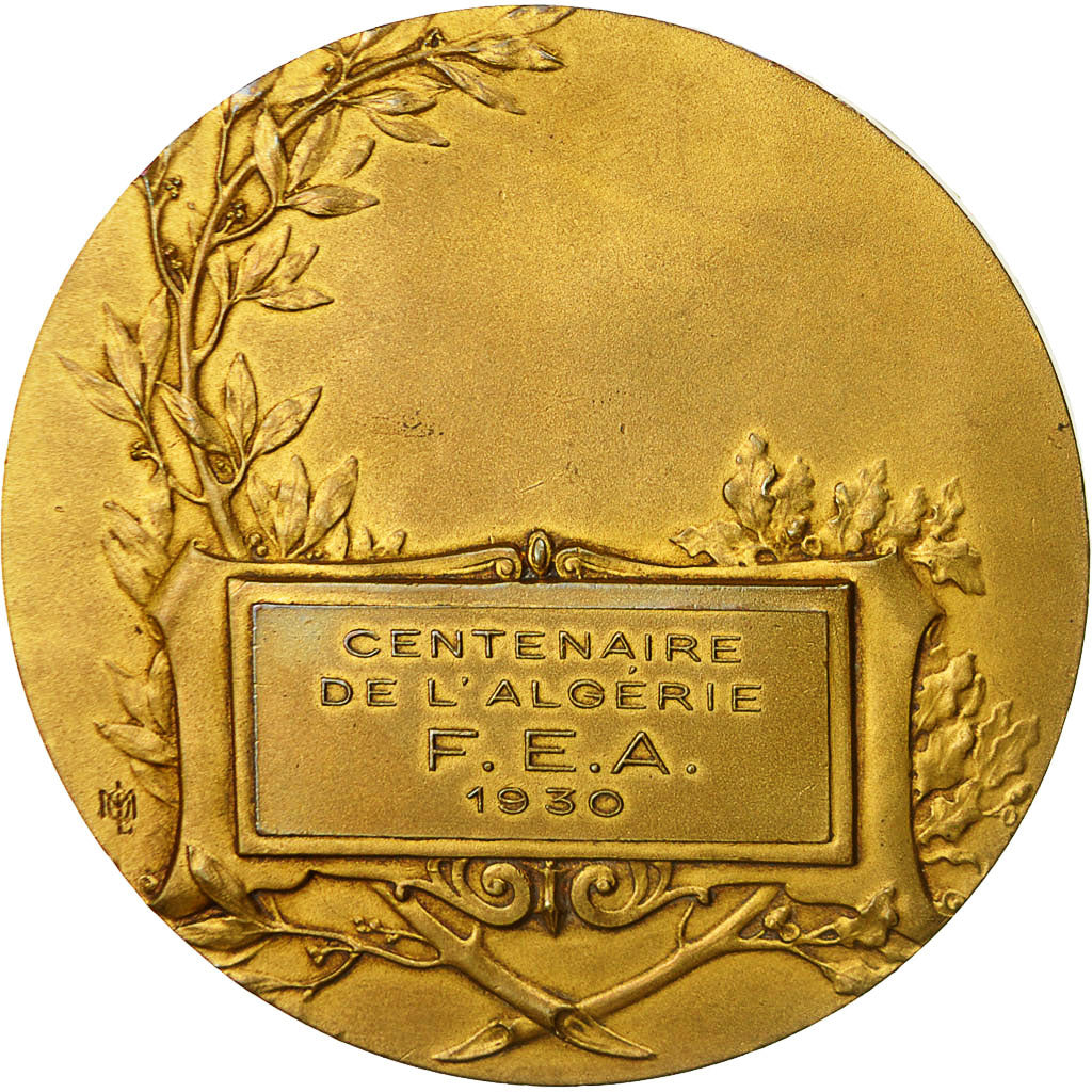 Algieria, Medal, Centenaire de l'Algérie, F.E.A, 1930, Aubé, AU(55-58), Bronze