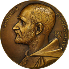 Algeria, medalla, Charles de Foucauld, Beni-Abbès, 1916, Mouroux, MBC+, Bronce