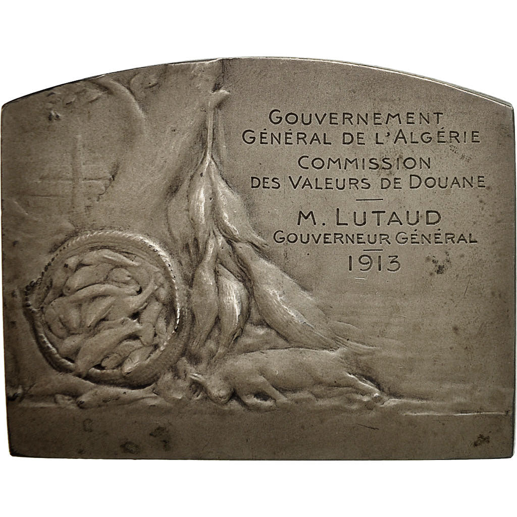 Algeria, Medal, Commission des Valeurs de Douanes, Gouverneur Général, 1913