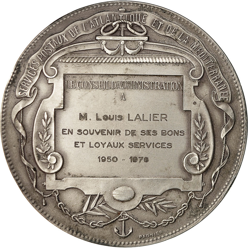 Algeria, Medal, Compagnie Générale Transatlantique, Services Postaux, 1976