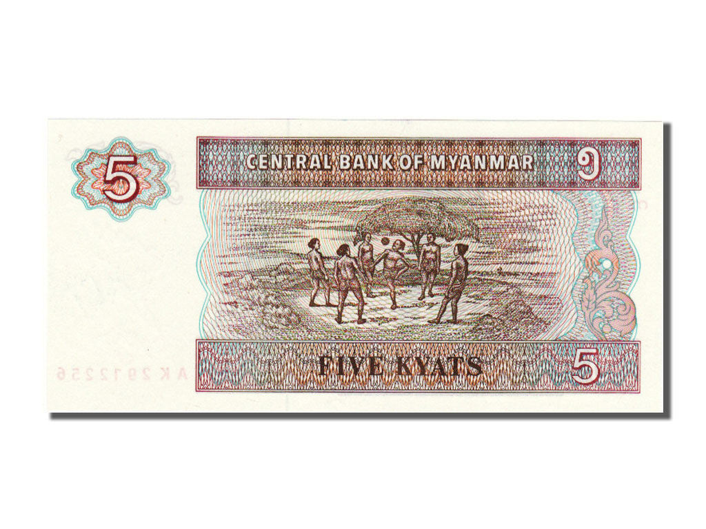 Billete, 5 Kyats, 1997, Myanmar, UNC