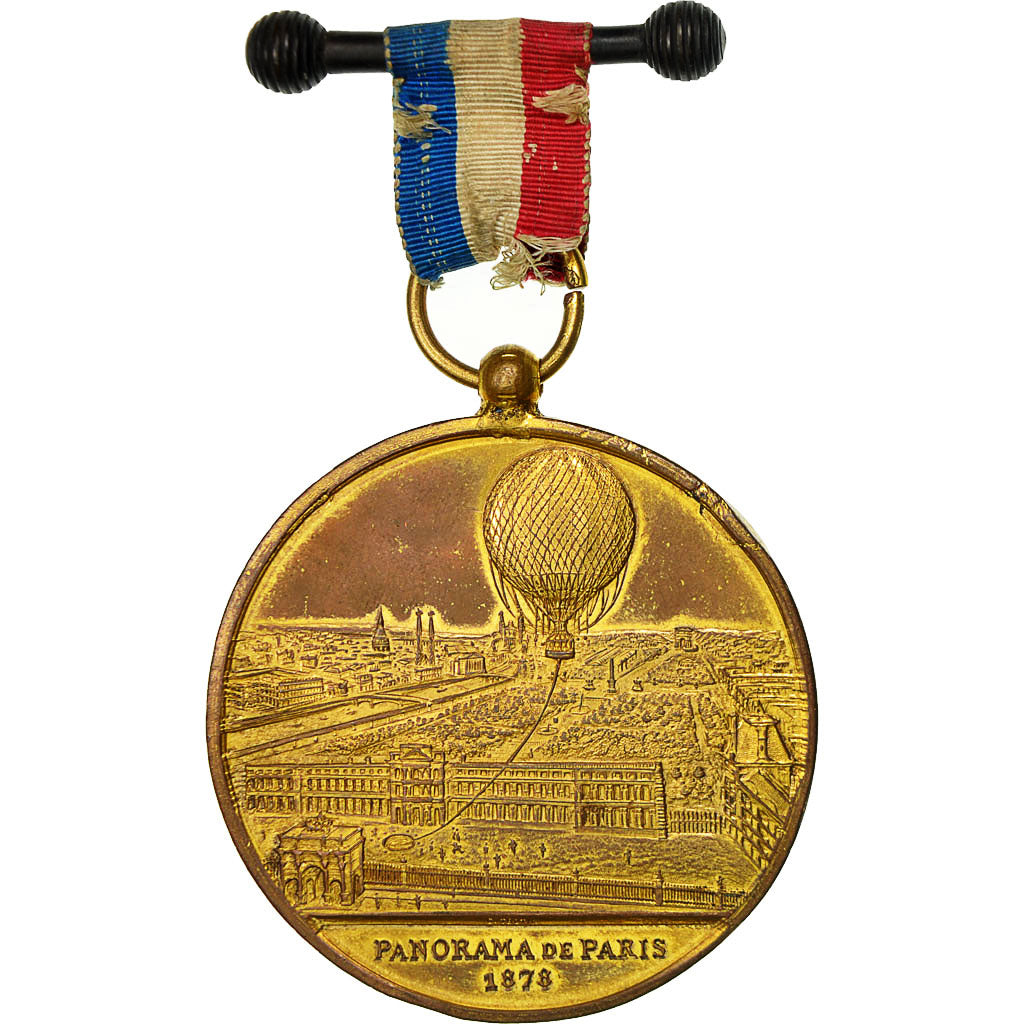 France, Medal, Ascension en Ballon Captif à Vapeur, Panorama de Paris, 1878