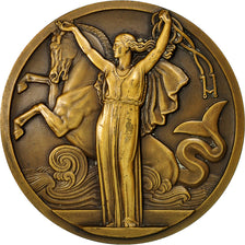 France, Medal, Compagnie Générale Transatlantique, Normandie, 1935, Vernon