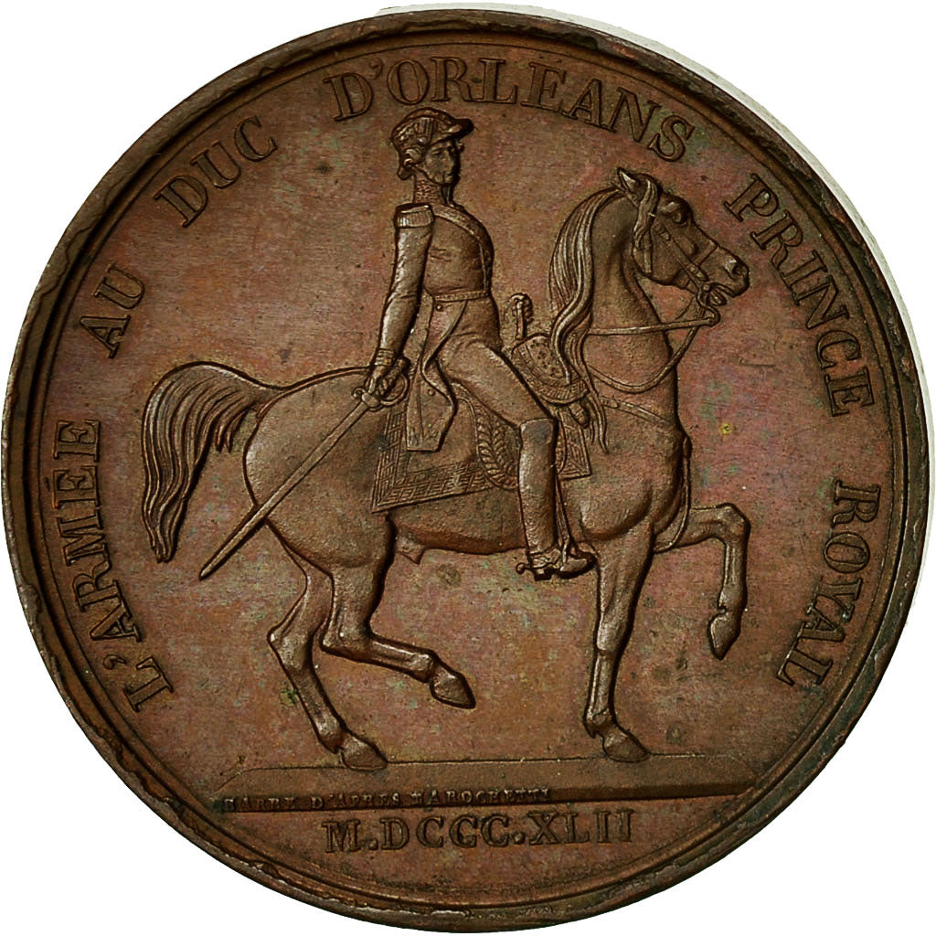 Algeria, Médaille, Louis Philippe Ier, l'Armée au Duc d'Orléans, 1842, Barre
