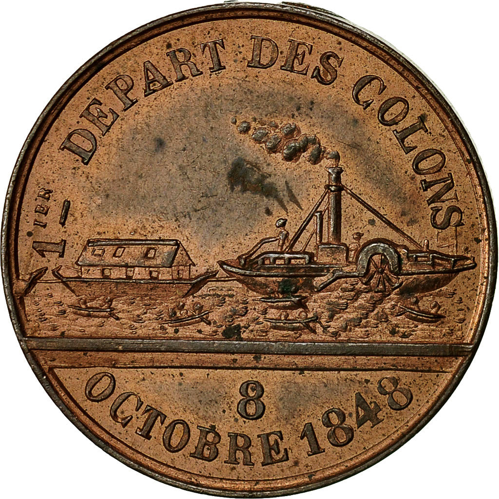 Algeria, Medal, Premier Départ des Colons pour l'Algérie, 1848, AU(55-58)