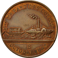 Algeria, Médaille, Premier Départ des Colons pour l'Algérie, 1848, SUP