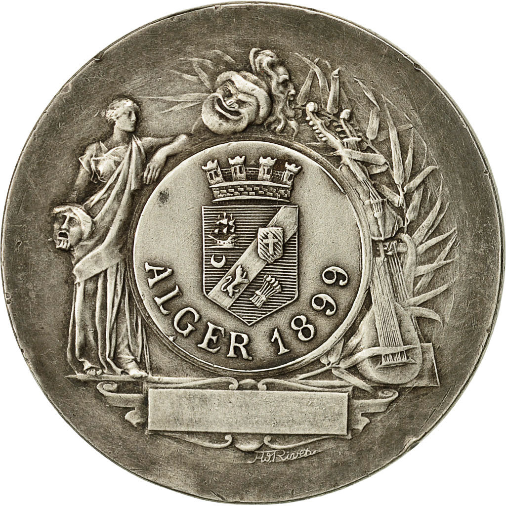 Algeria, Medal, La Musique, Alger, 1899, AU(55-58), Silver