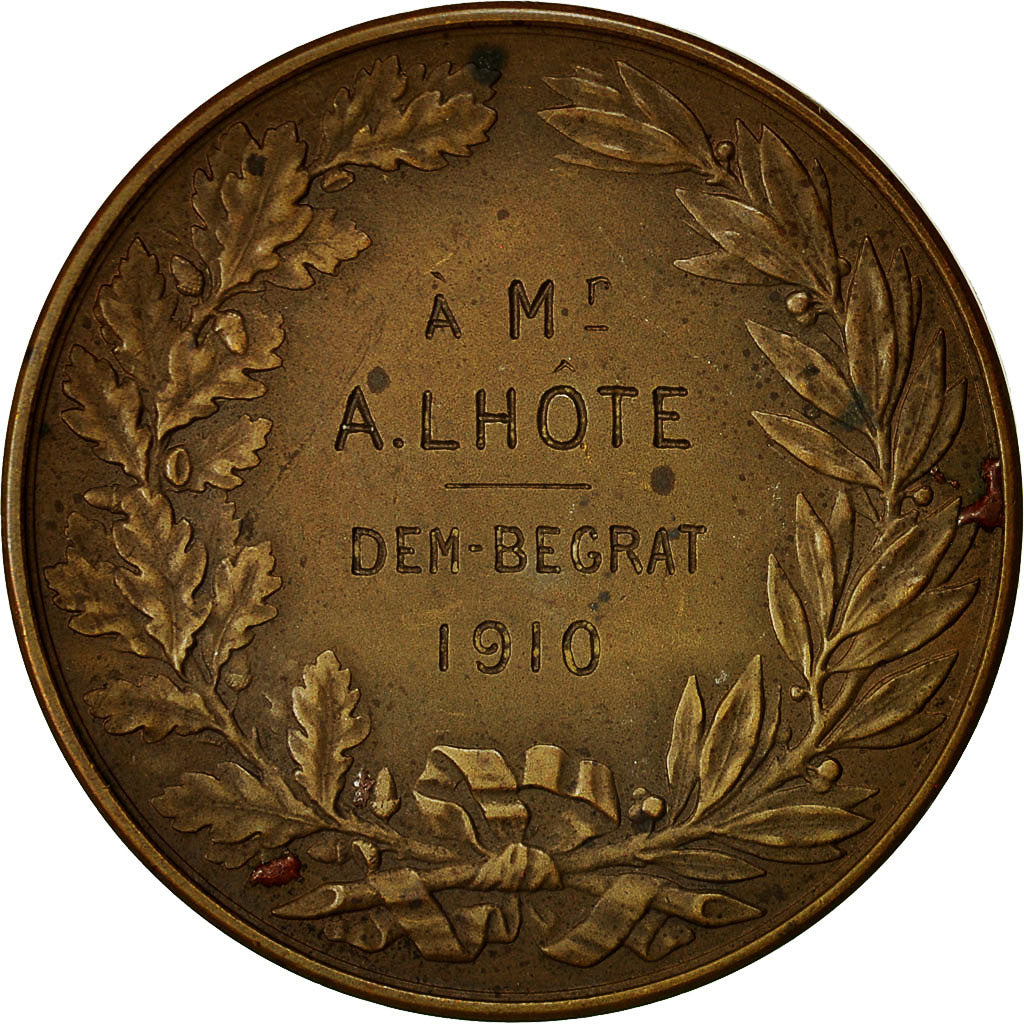 Algeria, Medal, Société Protectrice des Animaux de Bône, 1910, Salières