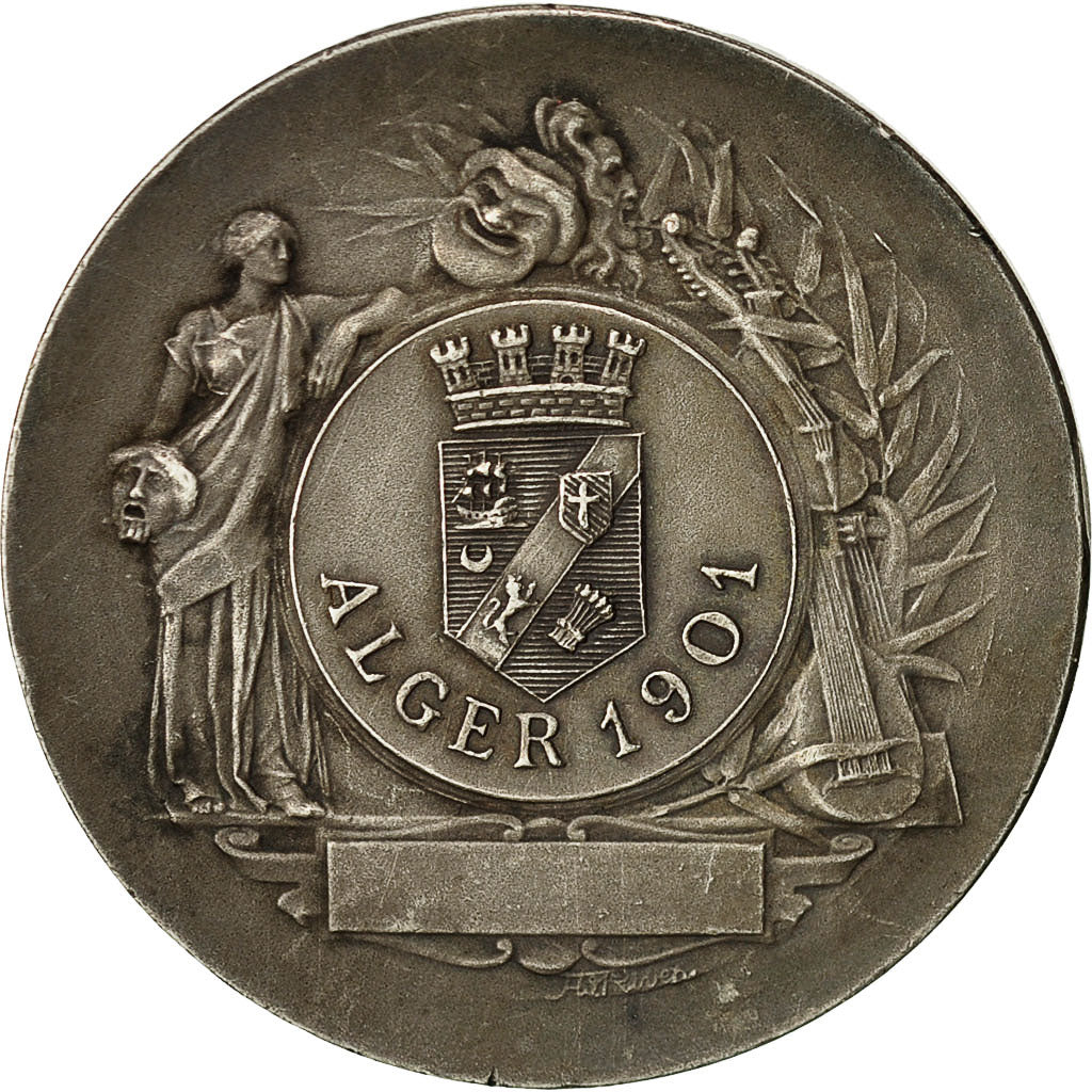 Algeria, Médaille, Ville d'Alger, Marianne Casquée, 1901, Bottée, SUP+