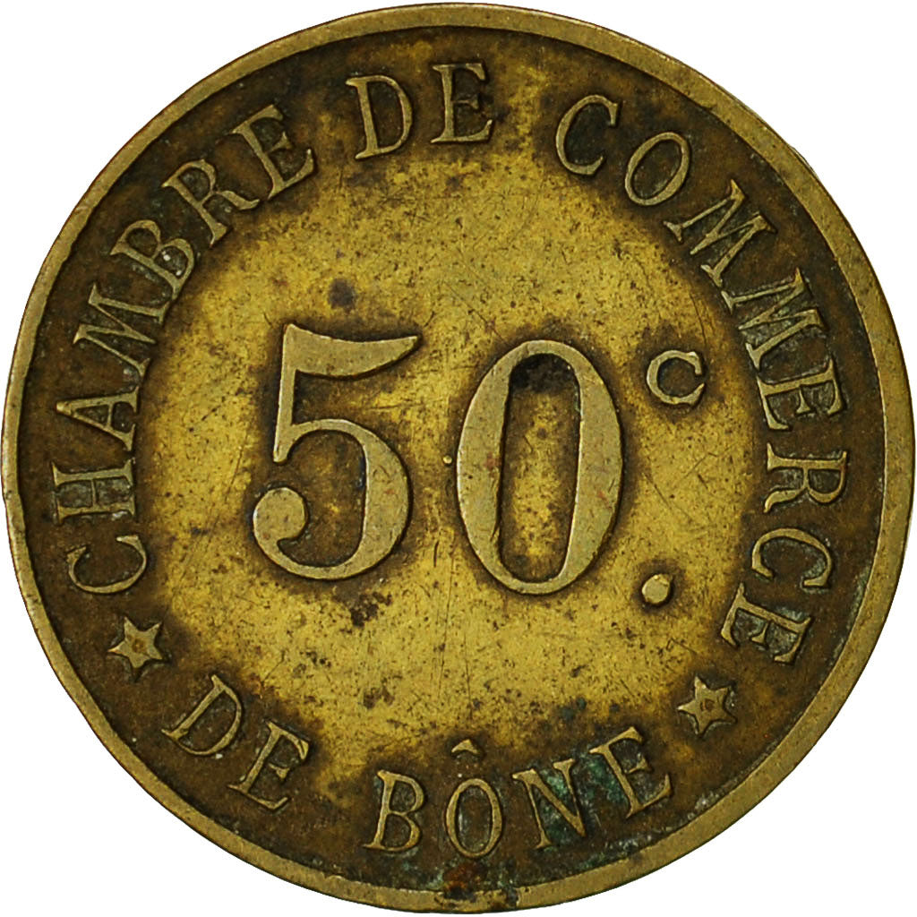 Algieria, Token, 50 Centimes Bon de Commerce de Bône, EF(40-45), Mosiądz