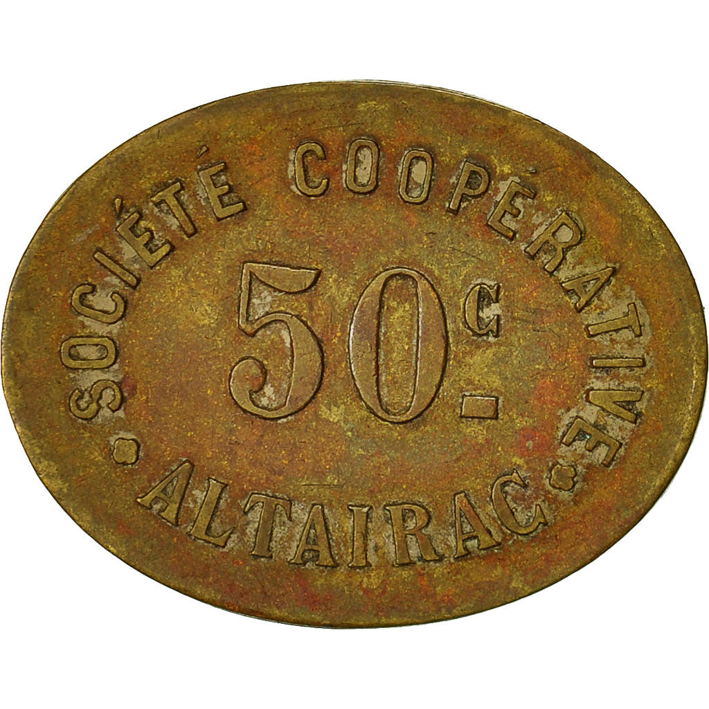 Algeria, Token, Société Coopérative Altairac, 50 Centimes, Nécessité