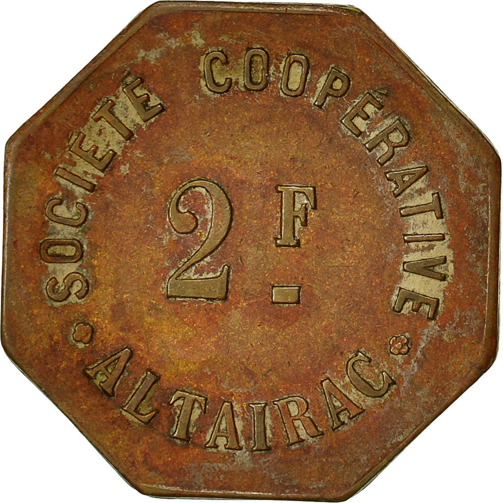 Algeria, Token, Société Coopérative Altairac, 2 Francs, Nécessité, MBC